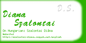 diana szalontai business card