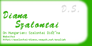 diana szalontai business card